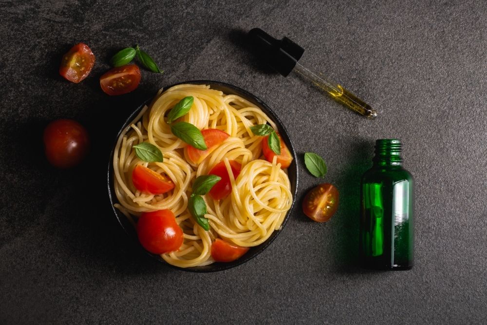 cbd oil with pasta and tomatoes