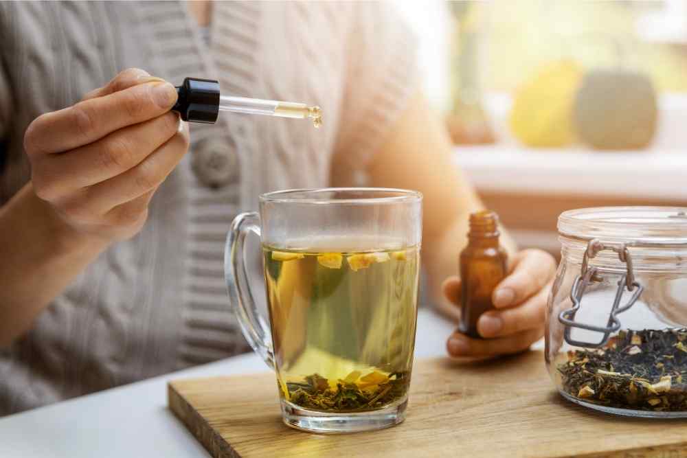 adding cannabidiol to herbal tea
