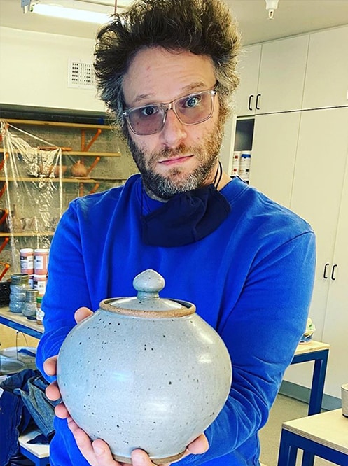 seth rogen holding his own pottery